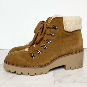 Blondo Devin Waterproof Lace Up Suede Camel Bootie 9M